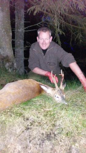Bukken er skud af Jesper Truelsen, område 2 i Risbjerg plantage Kl. 21-03 d.21-05-2015